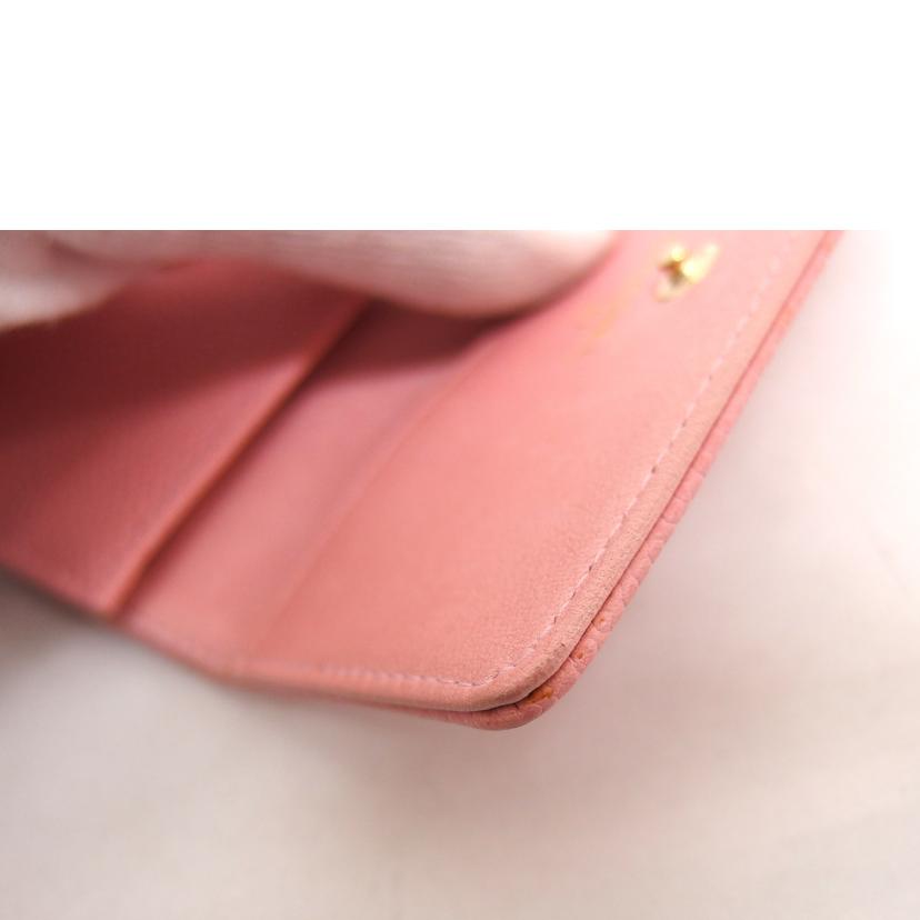 CHANEL シャネル/ココマーク キャビアスキン/二つ折りカードケース/ピンク//885****/ABランク/04