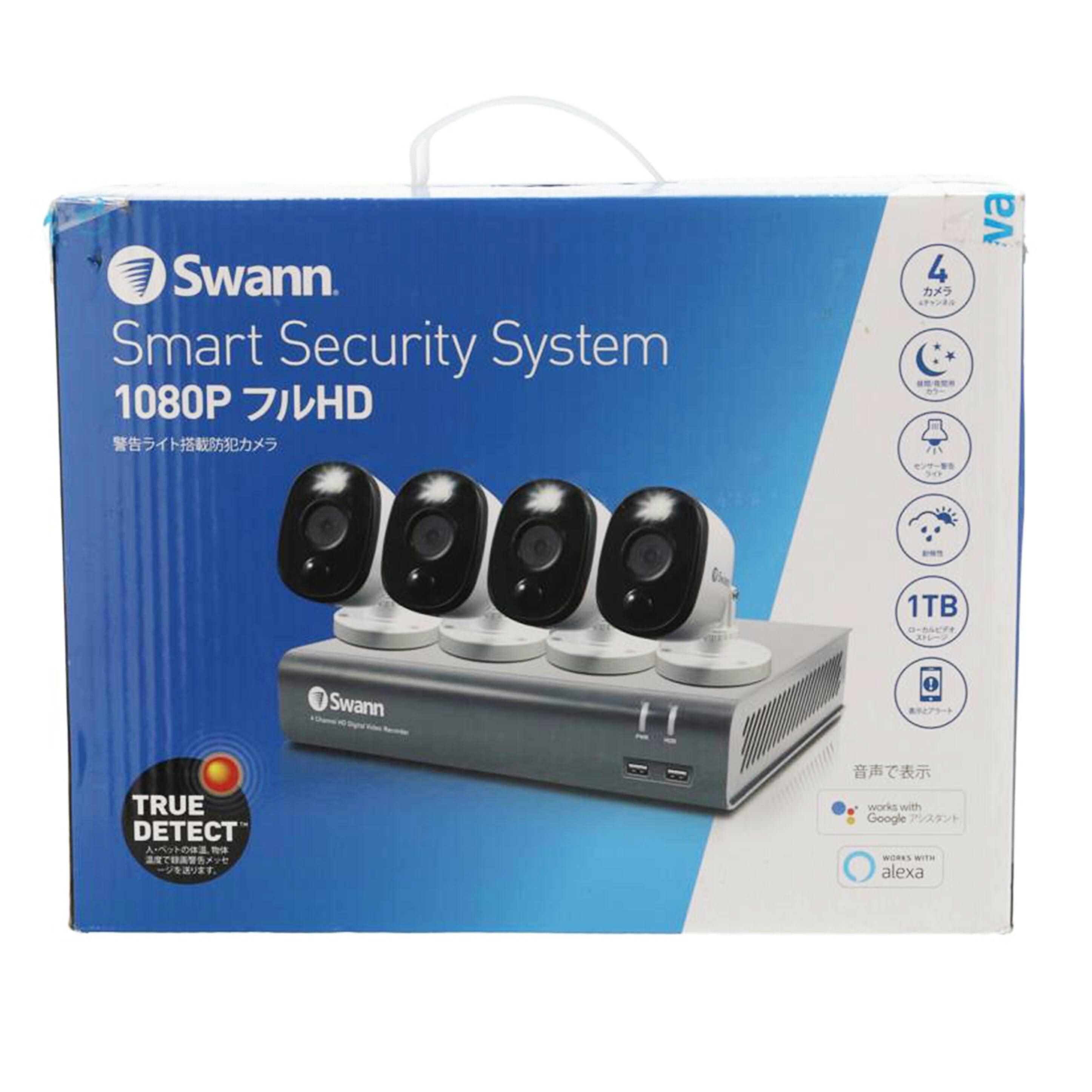 商品仕様Swann 警告ライト搭載防犯カメラ 1080p フルHD スマートセキュリティ