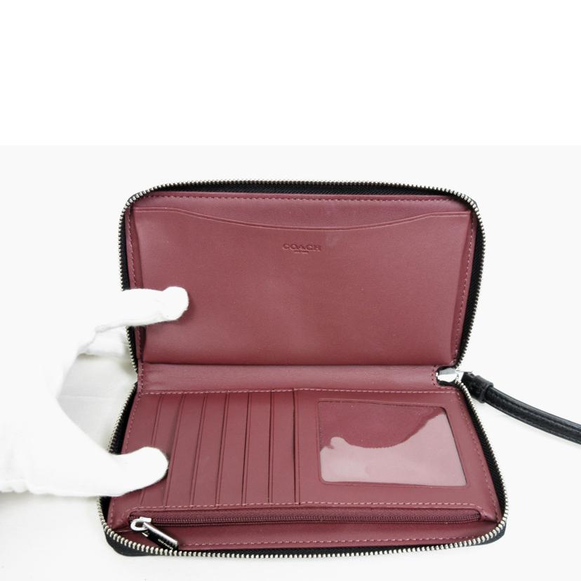 COACH コーチ/ジャガートペブルレザーストラップファスナーウォレット/C4110//H21**/Aランク/70