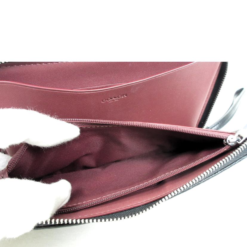 COACH コーチ/ジャガートペブルレザーストラップファスナーウォレット/C4110//H21**/Aランク/70