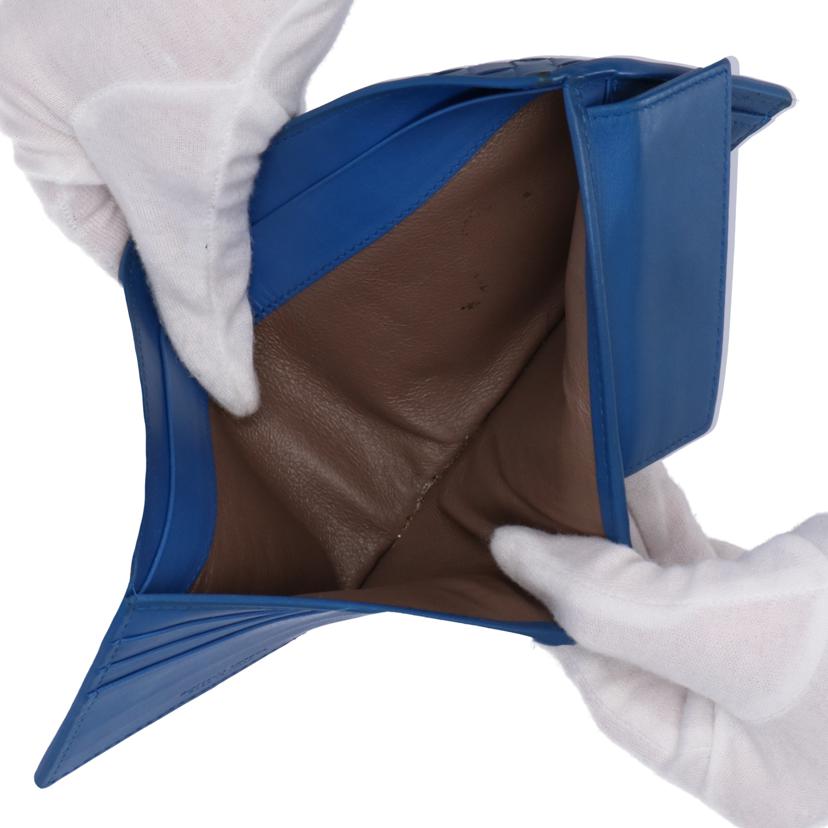 BOTTEGA VENETA BOTTEGA VENETA/イントレチャート二つ折り財布/ターコイズ //P00743297C/Bランク/75