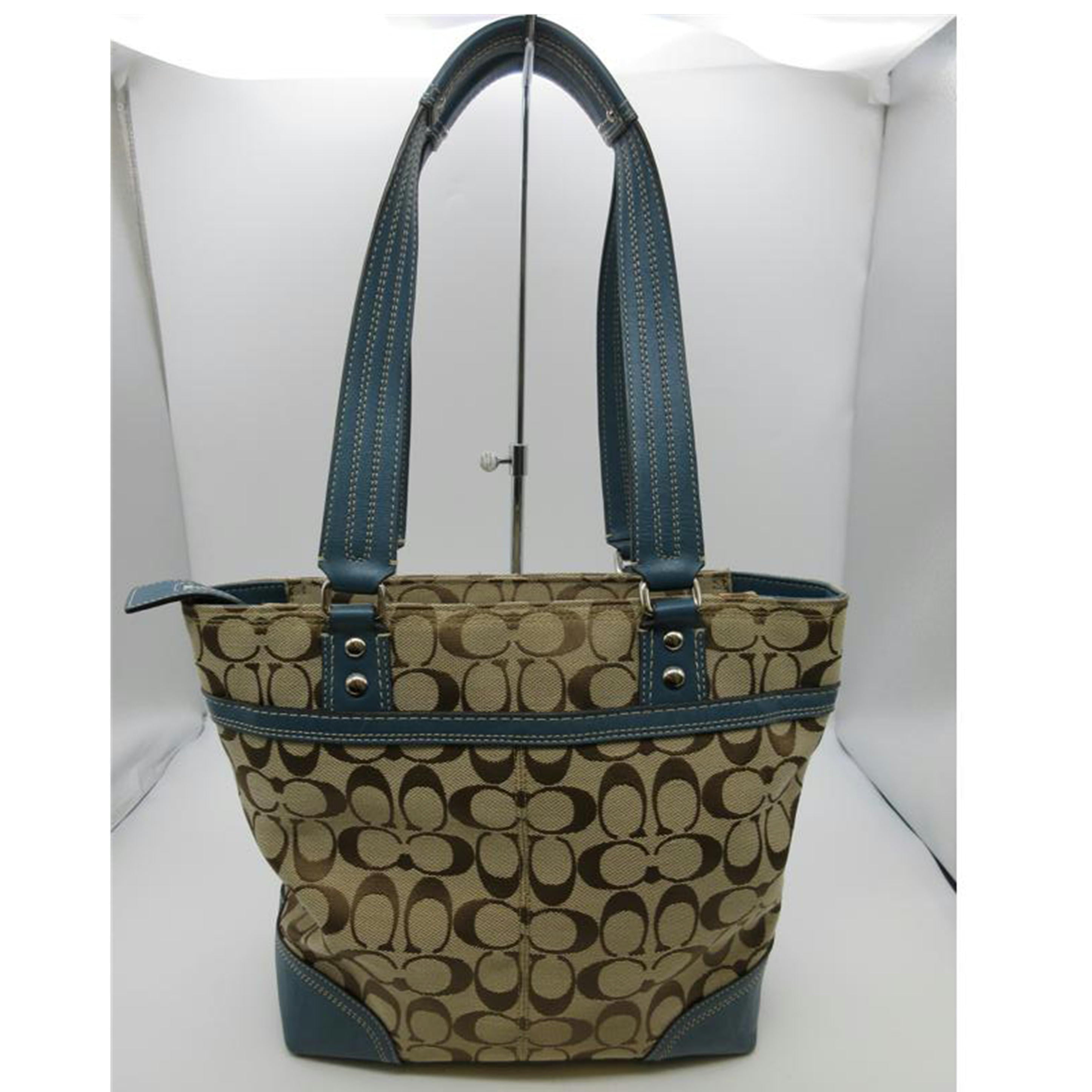 COACH コーチ/シグネチャー/レザー×キャンバストートバッグ/F13973//E0993/Bランク/13