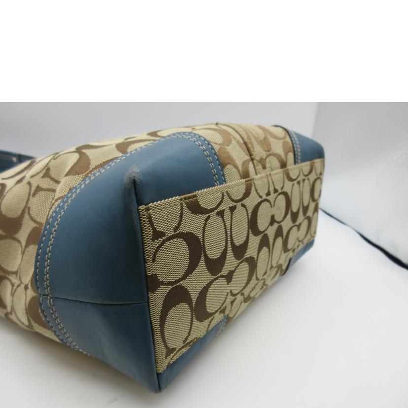 COACH コーチ/シグネチャー/レザー×キャンバストートバッグ/F13973//E0993/Bランク/13