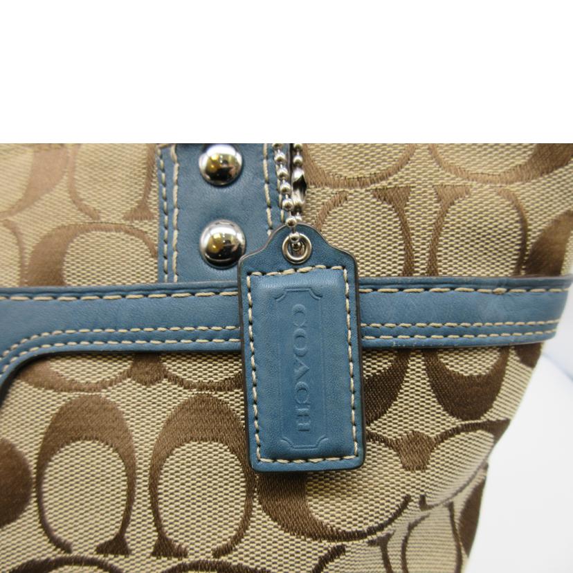 COACH コーチ/シグネチャー/レザー×キャンバストートバッグ/F13973//E0993/Bランク/13