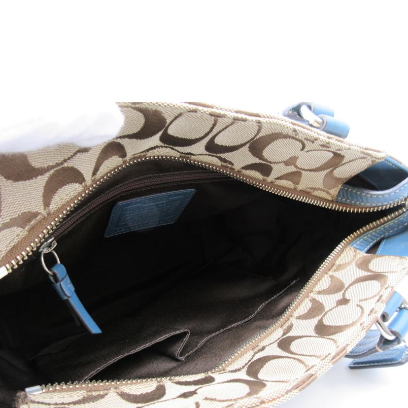 COACH コーチ/シグネチャー/レザー×キャンバストートバッグ/F13973//E0993/Bランク/13