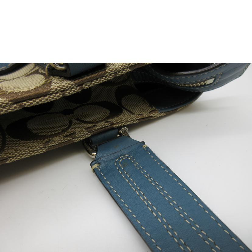 COACH コーチ/シグネチャー/レザー×キャンバストートバッグ/F13973//E0993/Bランク/13