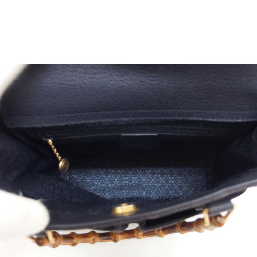 GUCCI グッチ/バンブー/スエードレザーハンドバッグ/ネイビー//Bランク/04