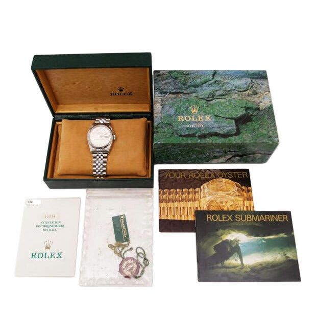 ROLEX ロレックス 1993年頃製造 オーバーホール済 新品仕上済 コンビ メンズ 腕時計 シルバー文字盤/デイトジャスト/S番/WG×SS/自動巻き/16234//S822966(1993)/SAランク/69