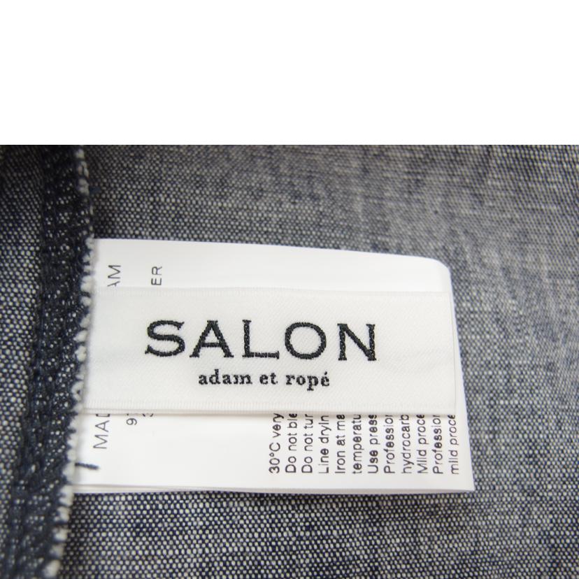 SALON adam et rope/SALON adam et rope バナナデニム ハーフスリーブ ワンピース ネイビー(グレーに見える) サイズF/SHE33690B//Aランク/83