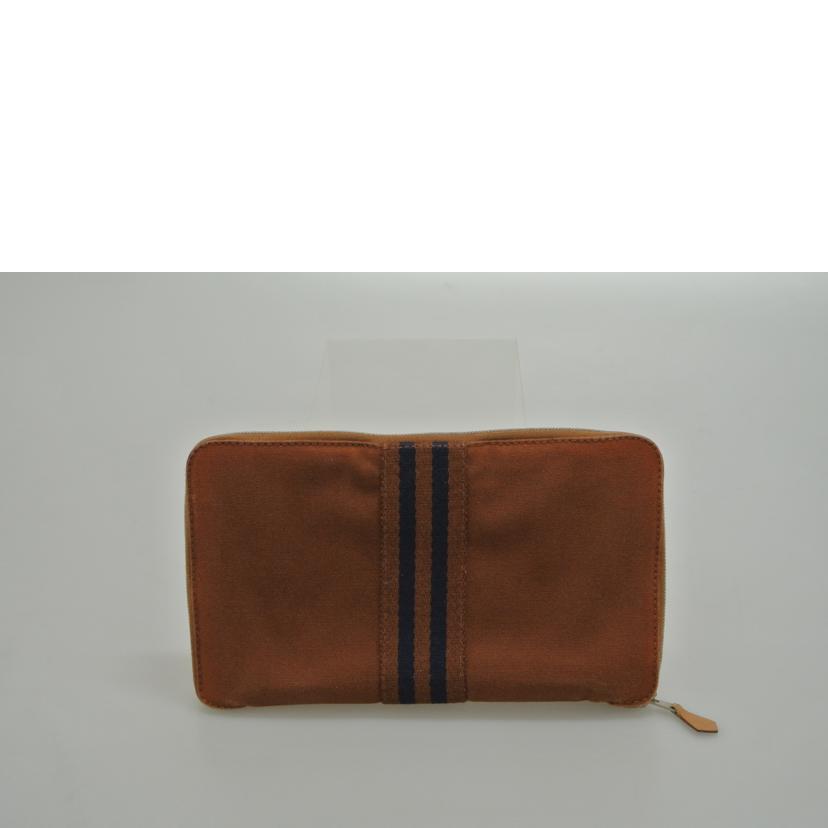 HERMES エルメス/フールトゥラウンドジップ長財布 茶紺//Bランク/87