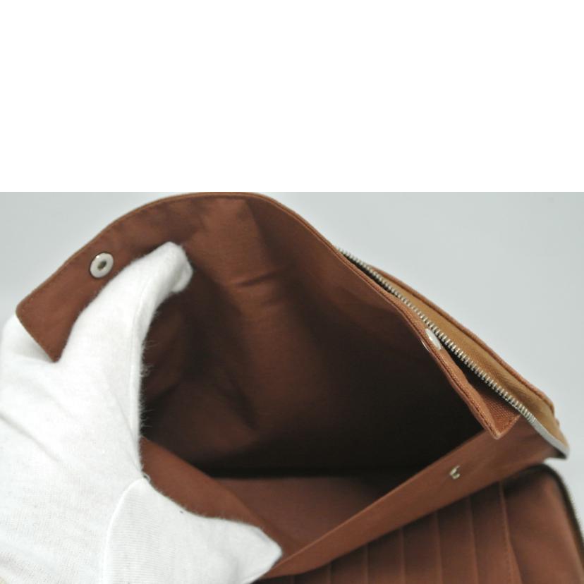 HERMES エルメス/フールトゥラウンドジップ長財布 茶紺//Bランク/87