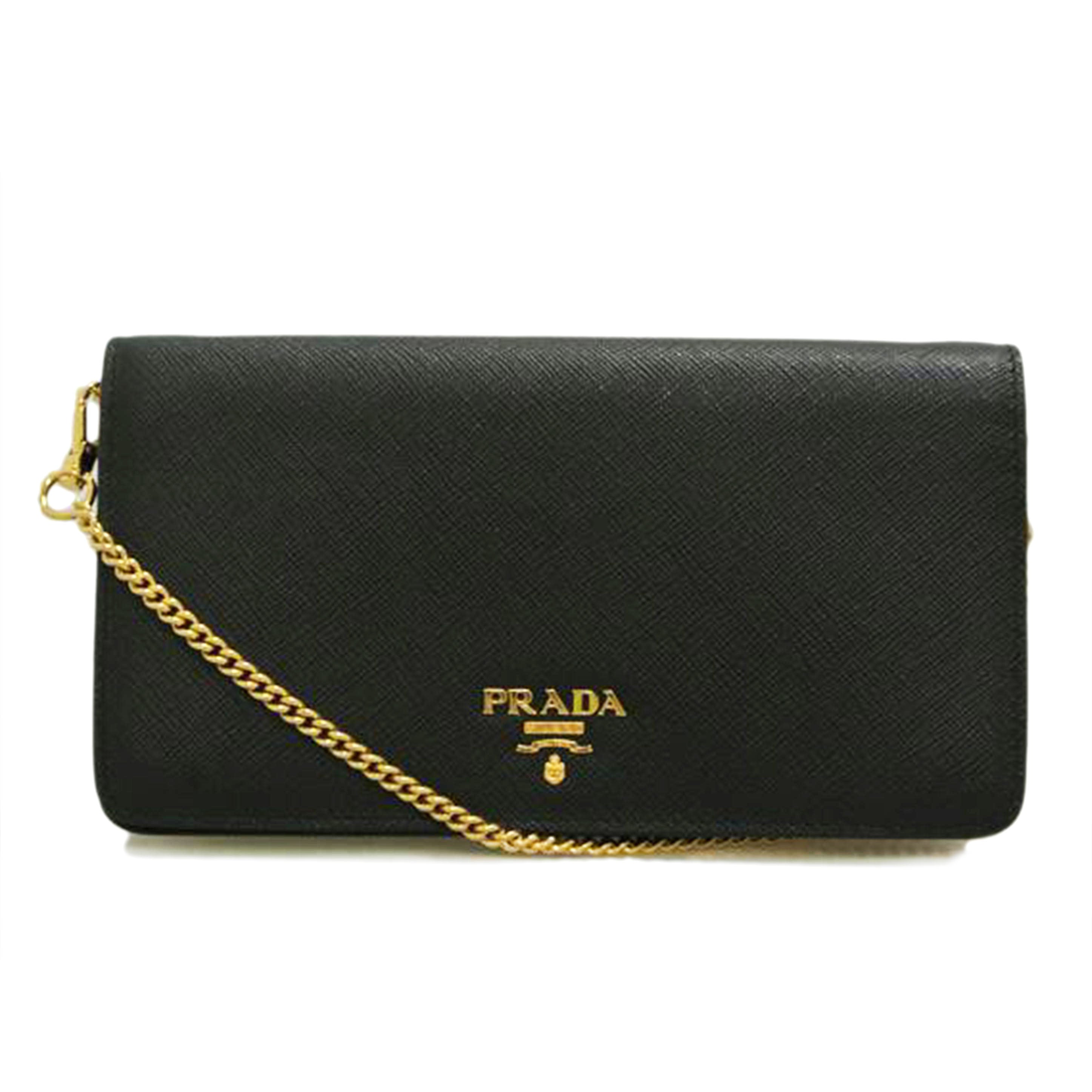 PRADA プラダ/チェーンショルダーバッグ 長財布黒//ABランク/87