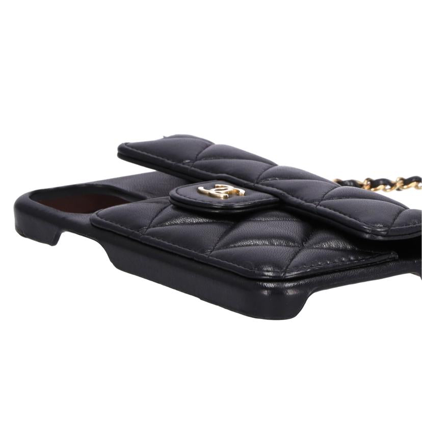 CHANEL シャネル/マトラッセ/ラムスキンi phone カバー/チェーンショルダー/iPhone12//307*****/ABランク/75