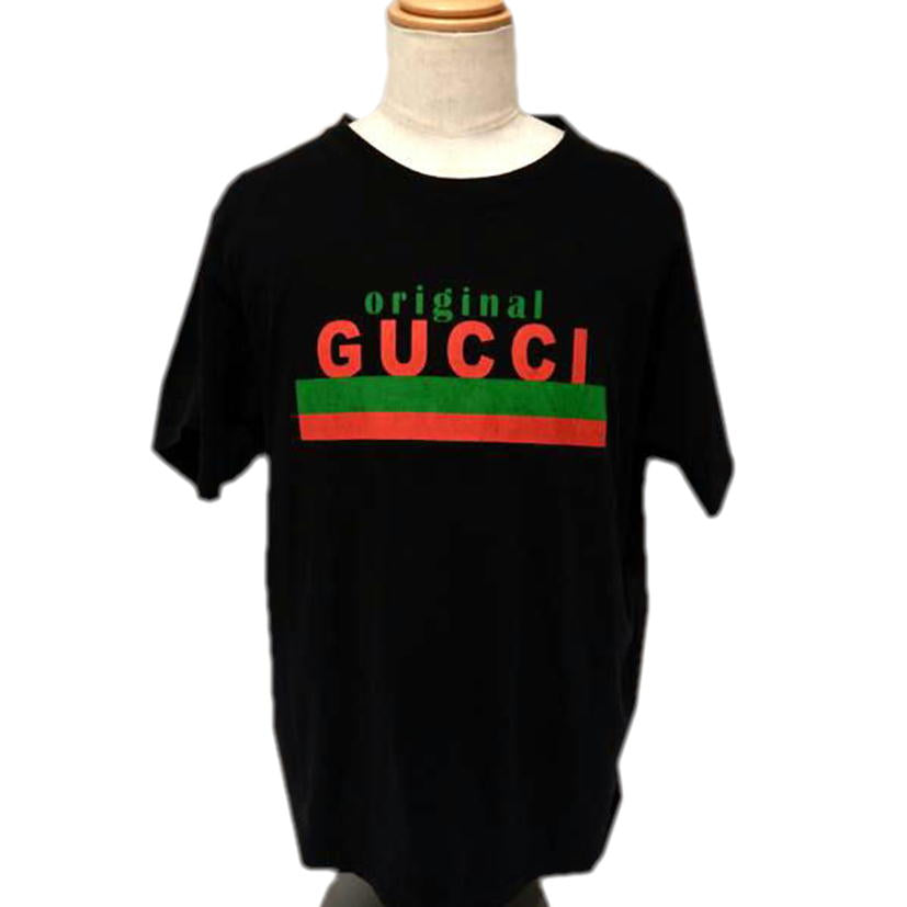 GUCCI グッチ/プリントロゴ/Tシャツ/コットン/ブラック/616036//BCランク/02