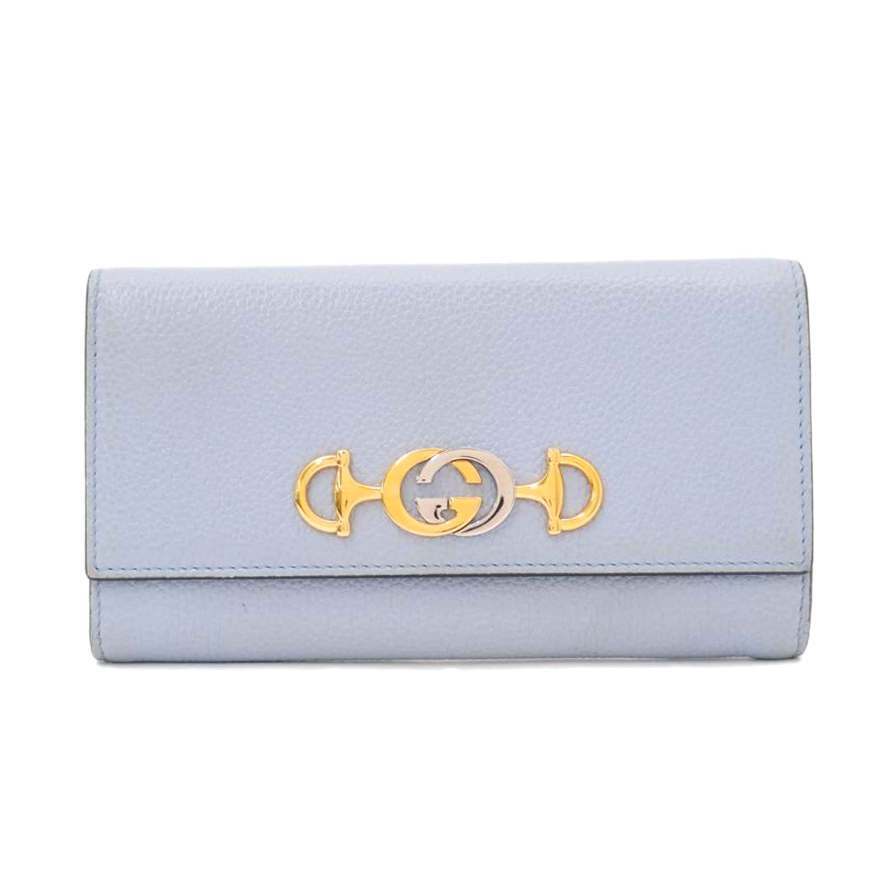 GUCCI グッチ 水色 /ズゥミ二つ折り長財布/ブルー/573612//525040/ABランク/69