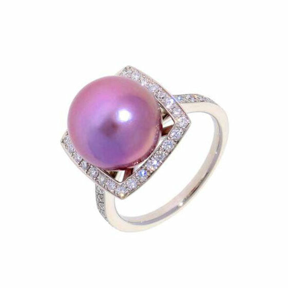 / PT900パールダイヤリング0.43ct//Aランク/75