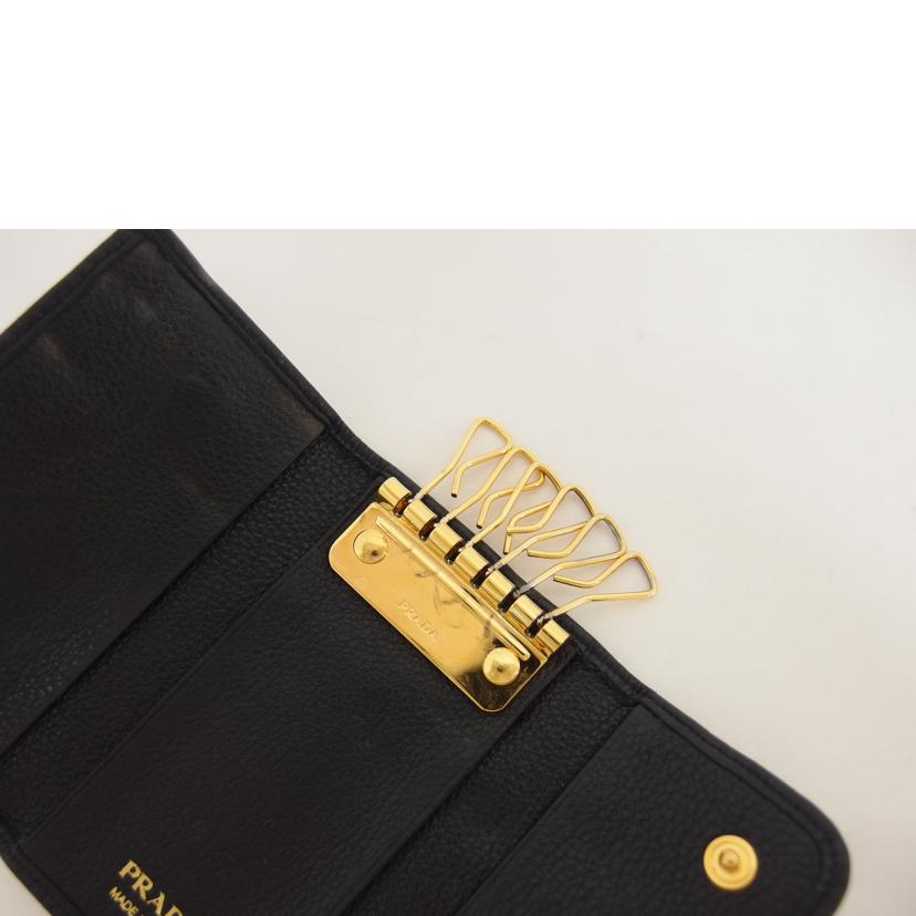 PRADA プラダ/ヴィッテログレイン/6連キーケース/ブラック/1PG222//284/ABランク/04