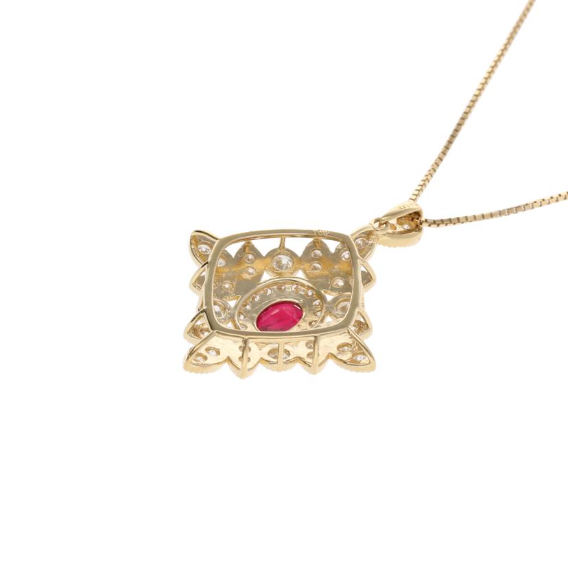 / ◎K18ルビーダイヤネックレス1.09/D1.00ct//Aランク/75
