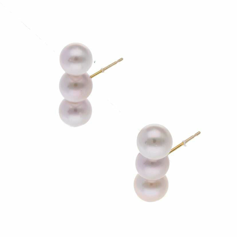 / K18パールピアス//Aランク/75