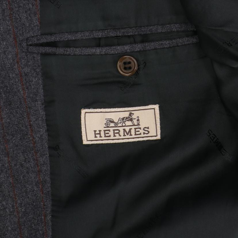 HERMES エルメス/HERMES ウールテラードストライプジャケット グレー //ABランク/75