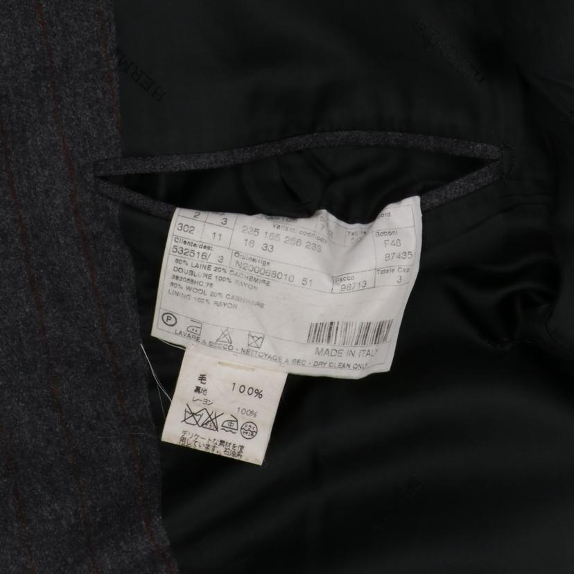 HERMES エルメス/HERMES ウールテラードストライプジャケット グレー //ABランク/75