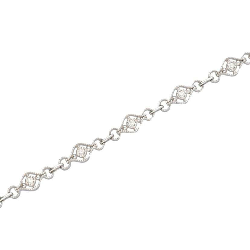 /K18WGダイヤブレスレット0.25ct/582-01//Aランク/75