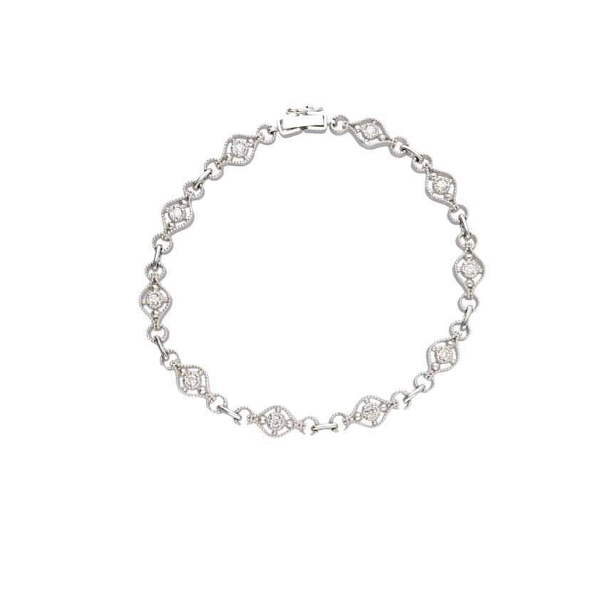 /K18WGダイヤブレスレット0.25ct/582-01//Aランク/75