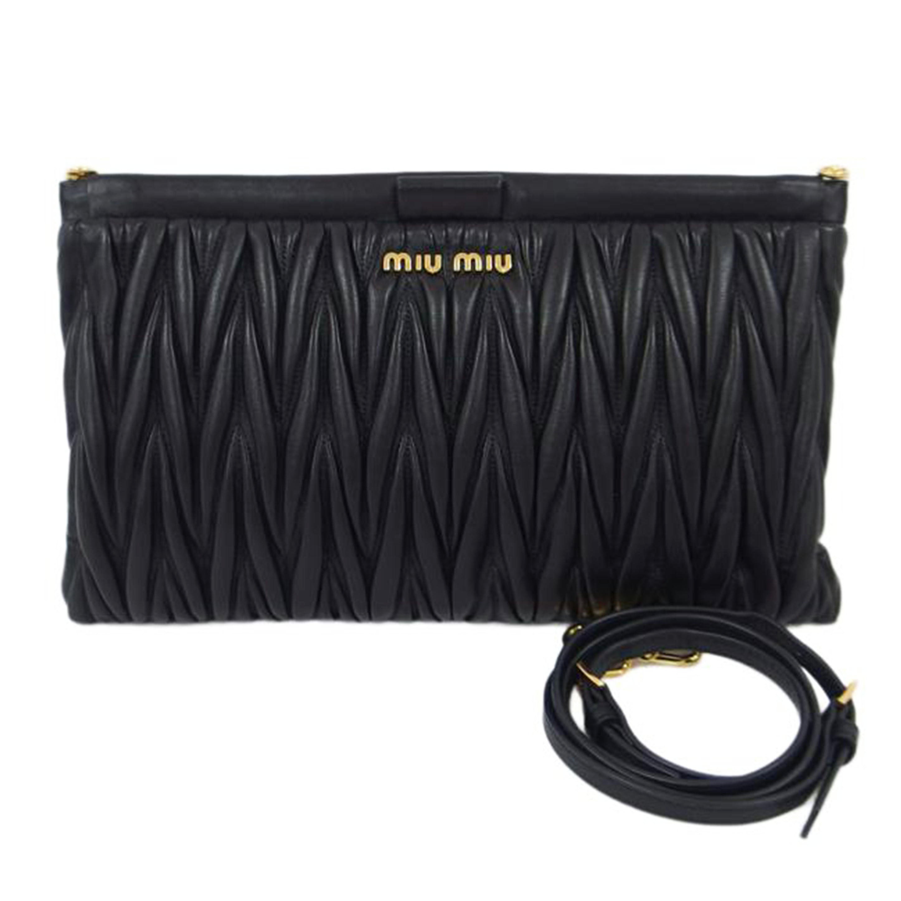 miu miu ミュウミュウ/マテラッセ/2WAYショルダーバッグ/ブラック/5BF390//53/Aランク/04