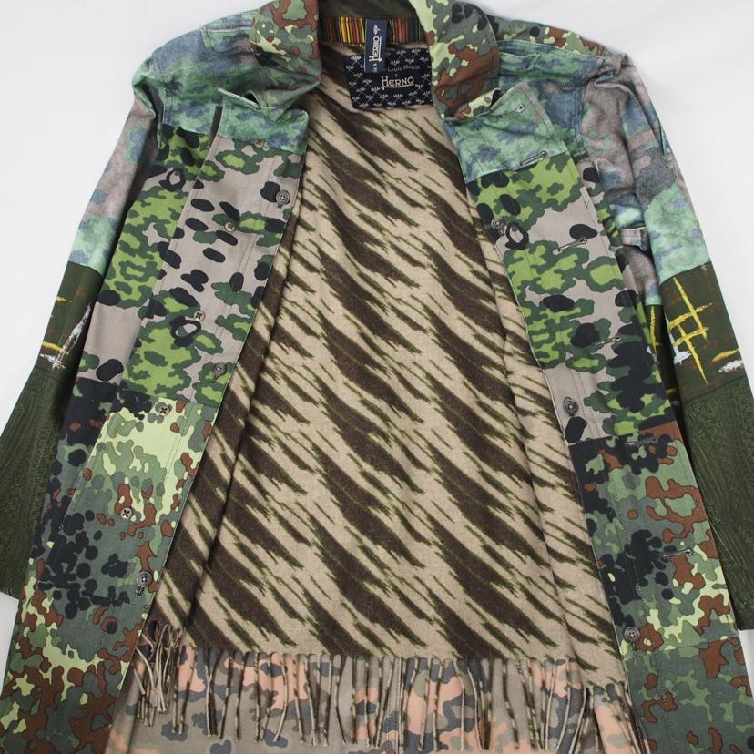 HERNO ヘルノ/ロングコート 迷彩 カモ 切替 ライナー付き//ABランク/78