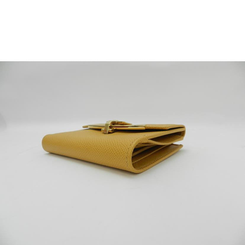 Ferragamo フェラガモ 黄色 /ガンチーニWホック二つ折り財布/イエロー/22C877//SAランク/69