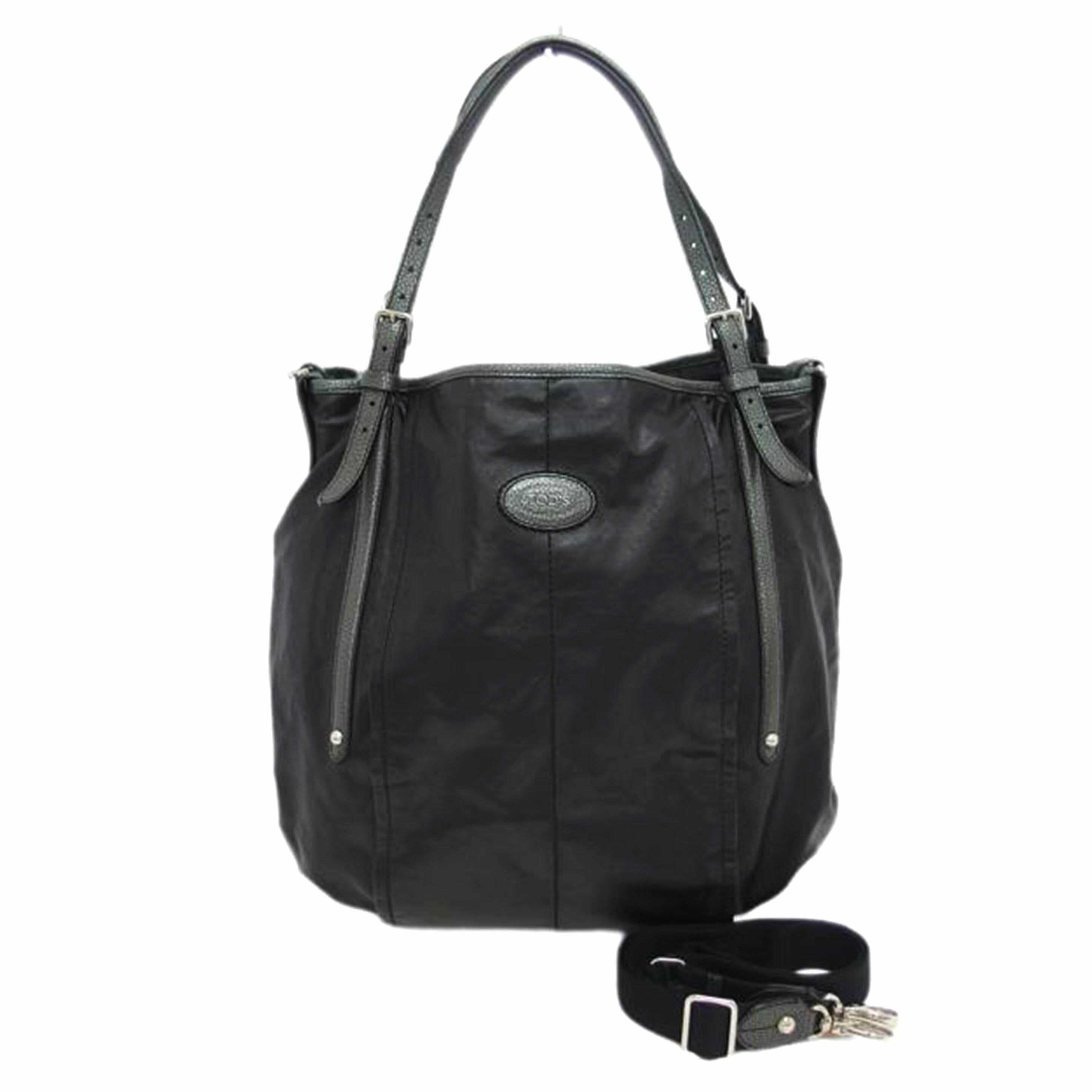 TOD'S トッズ/ナイロンレザー/2WAYトートバッグ/ブラック//ABランク/04