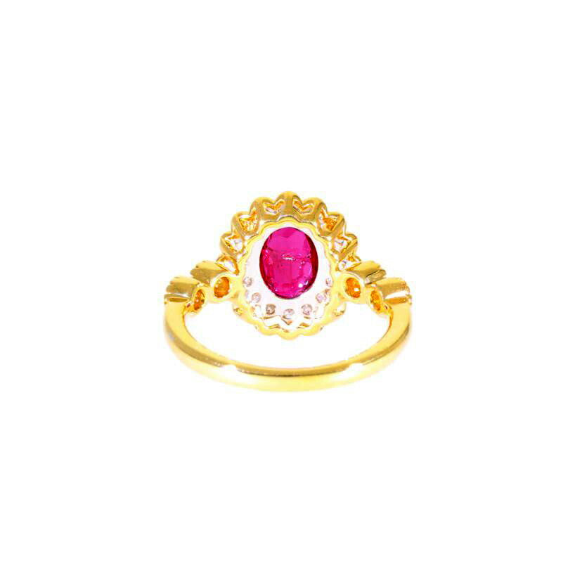 / K18ルビーダイヤリング1.15/D0.48ctソ//Aランク/75