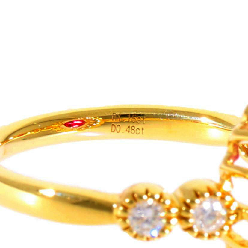 / K18ルビーダイヤリング1.15/D0.48ctソ//Aランク/75