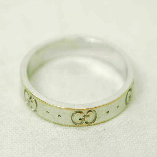 GUCCI/GGアイコンリング/K18WG/#13//Bランク/78