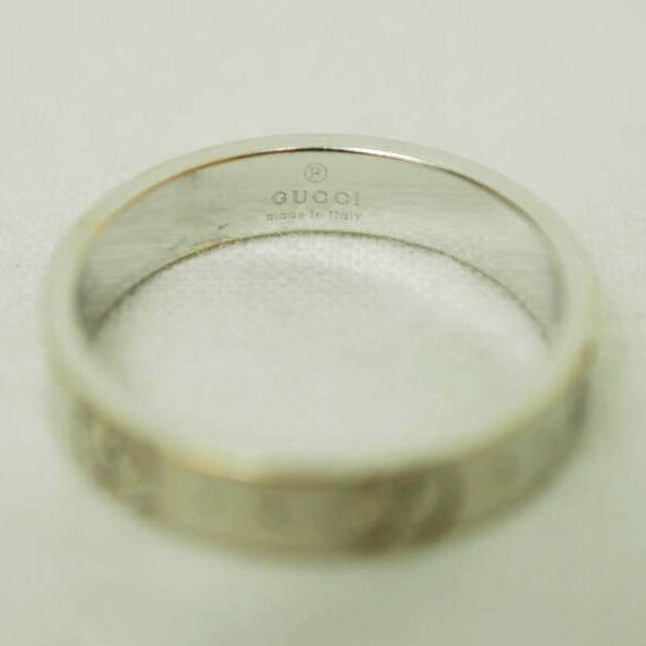 GUCCI/GGアイコンリング/K18WG/#13//Bランク/78