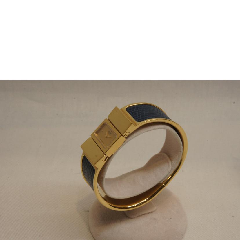 HERMES エルメス/ロケバングルウォッチリザードブルー/LO1.201//1044878/Bランク/92