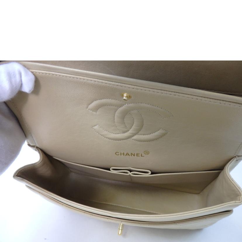 CHANEL シャネル/ココマークWフラップチェーンバッグ25/ゴールド金具/ベージュ//シール無し/Bランク/84
