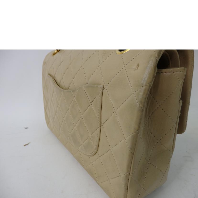 CHANEL シャネル/ココマークWフラップチェーンバッグ25/ゴールド金具/ベージュ//シール無し/Bランク/84