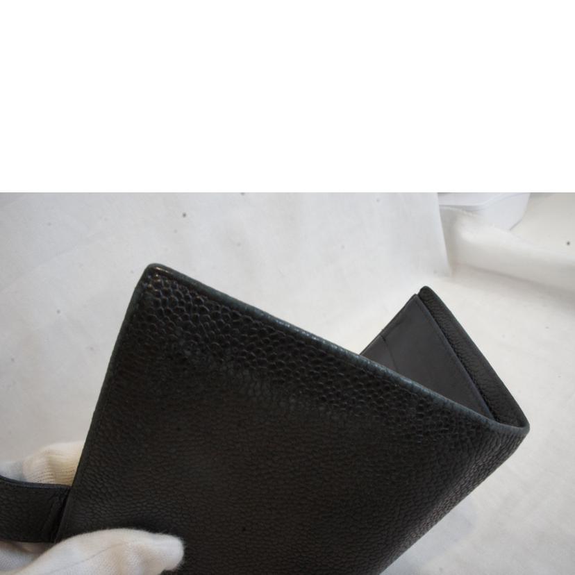 CHANEL シャネル/キャビアスキンガマ口長財布G金具//シール*/Bランク/92