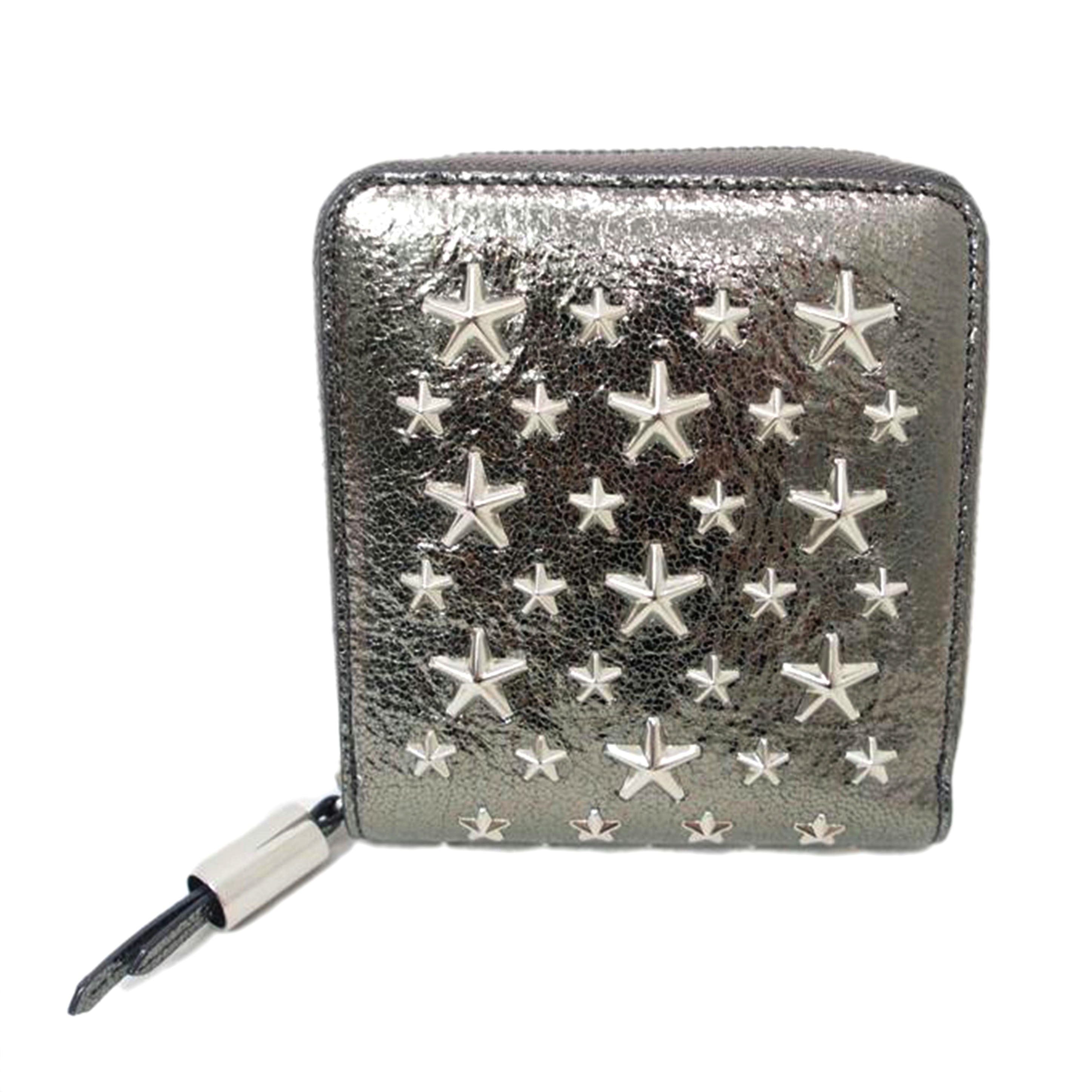 JIMMYCHOO/スタースタッズ/ラウンドファスナー二つ折り財布//ABランク/78