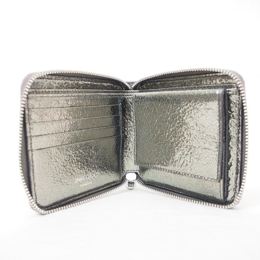 JIMMYCHOO/スタースタッズ/ラウンドファスナー二つ折り財布//ABランク/78