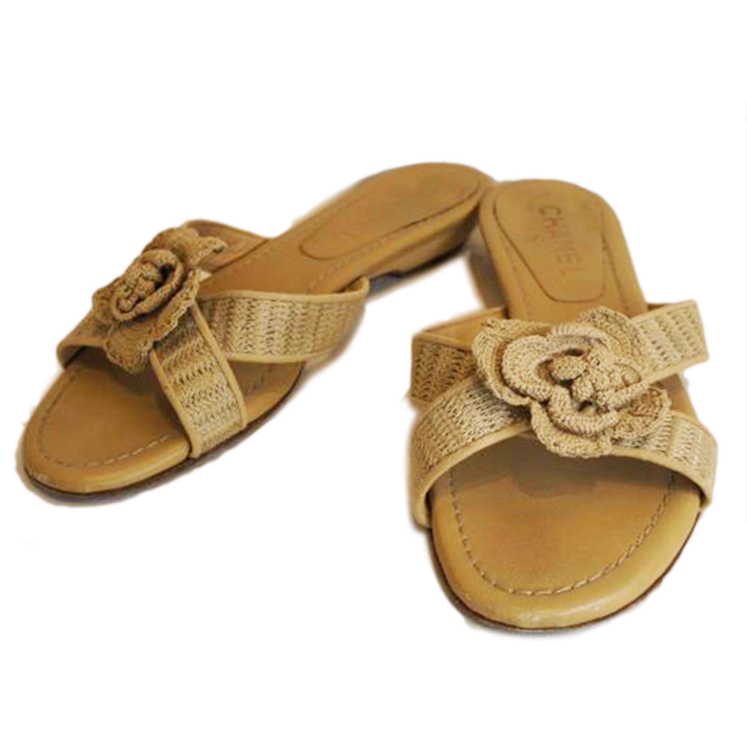 CHANEL シャネル/カメリアサンダルベージュ//Bランク/92