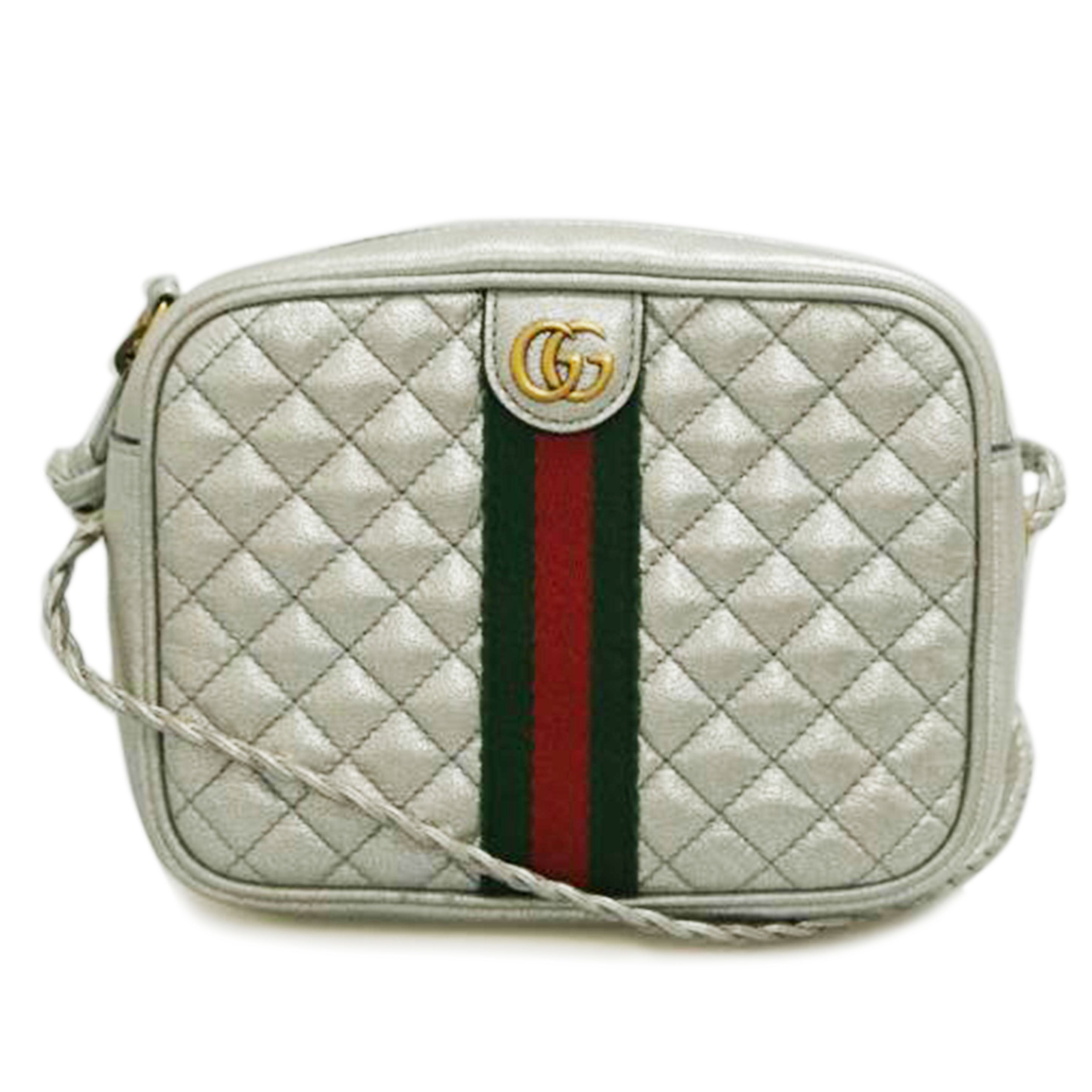 GUCCI グッチ/ラミネートキルティングショルダーバッグ 銀/536441//562600/Aランク/87
