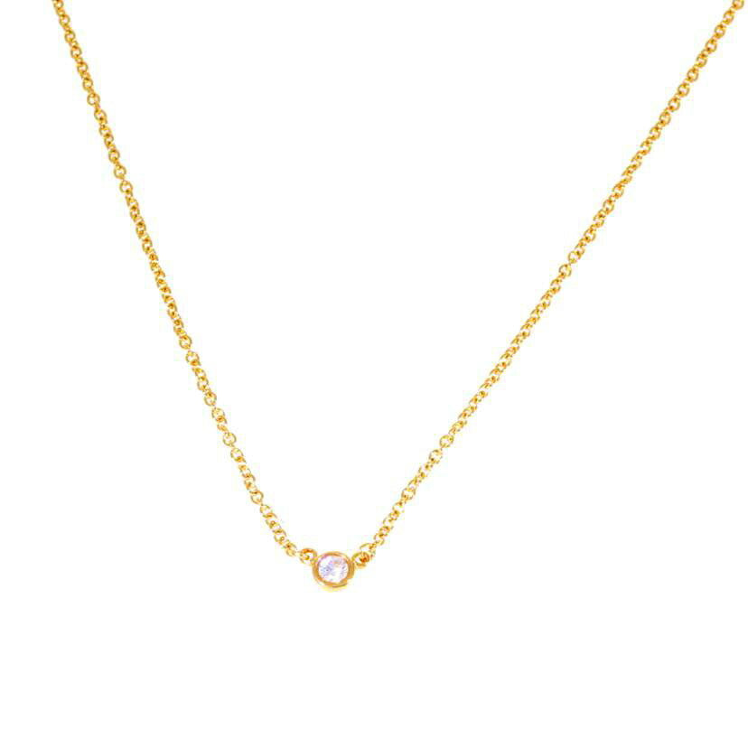 TIFFANY&Co. ティファニー ジュエリー ペンダント イエローゴールド ダイヤ レディース 18金/K18 バイザヤードネックレス 40cm/750//Aランク/75