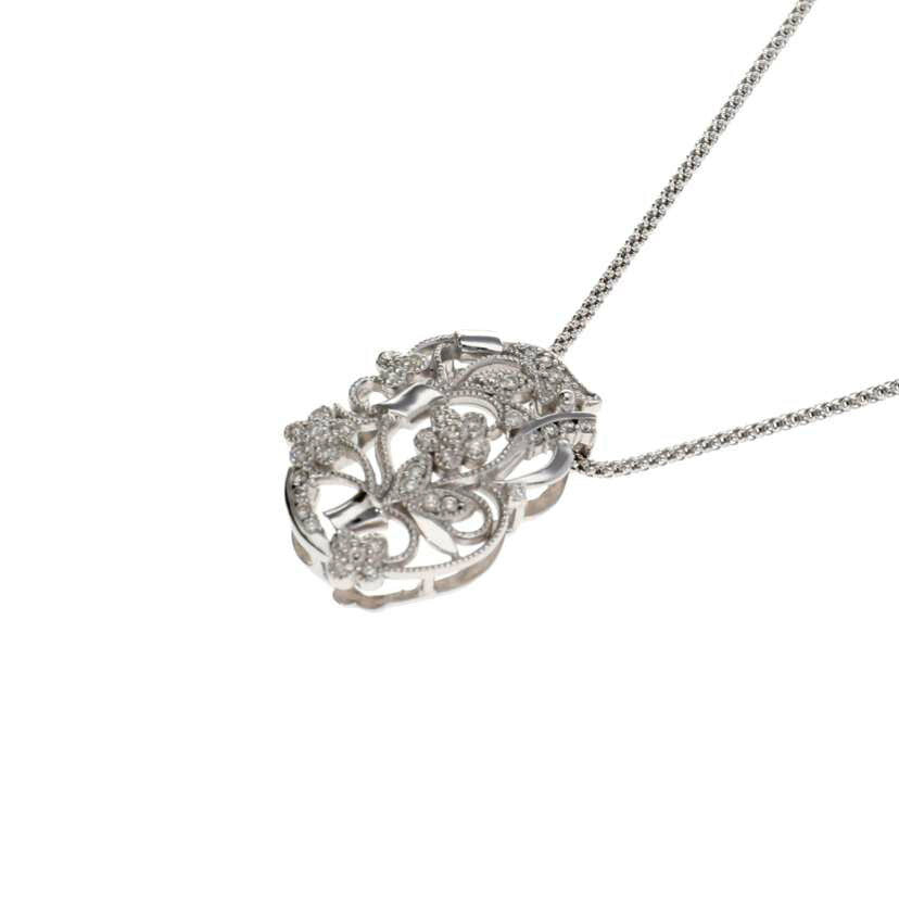 /K18WGダイヤネックレス0.37ct//Aランク/75