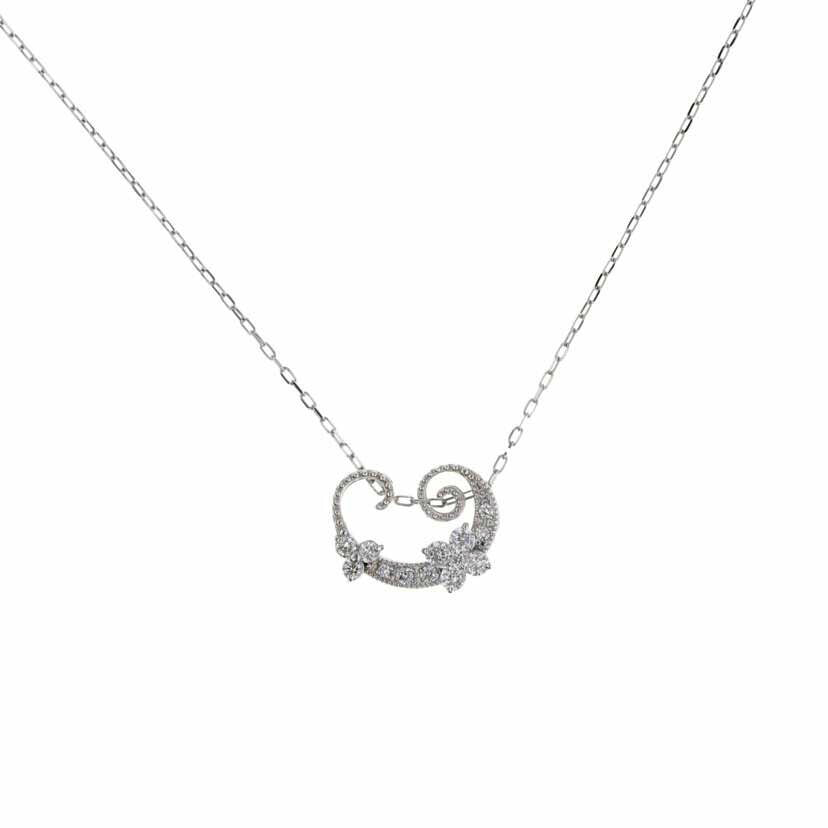 / K18WGダイヤネックレス0.18ct//Aランク/75