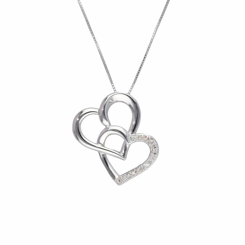 / K18WGダイヤネックレス0.11ct//Aランク/75