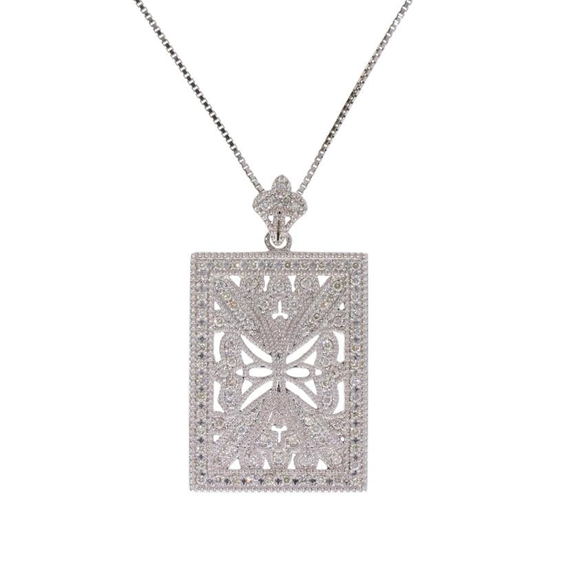 /◎ K18WGダイヤネックレス0.46ct//Aランク/75