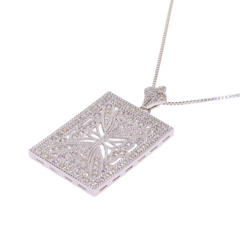 /◎ K18WGダイヤネックレス0.46ct//Aランク/75