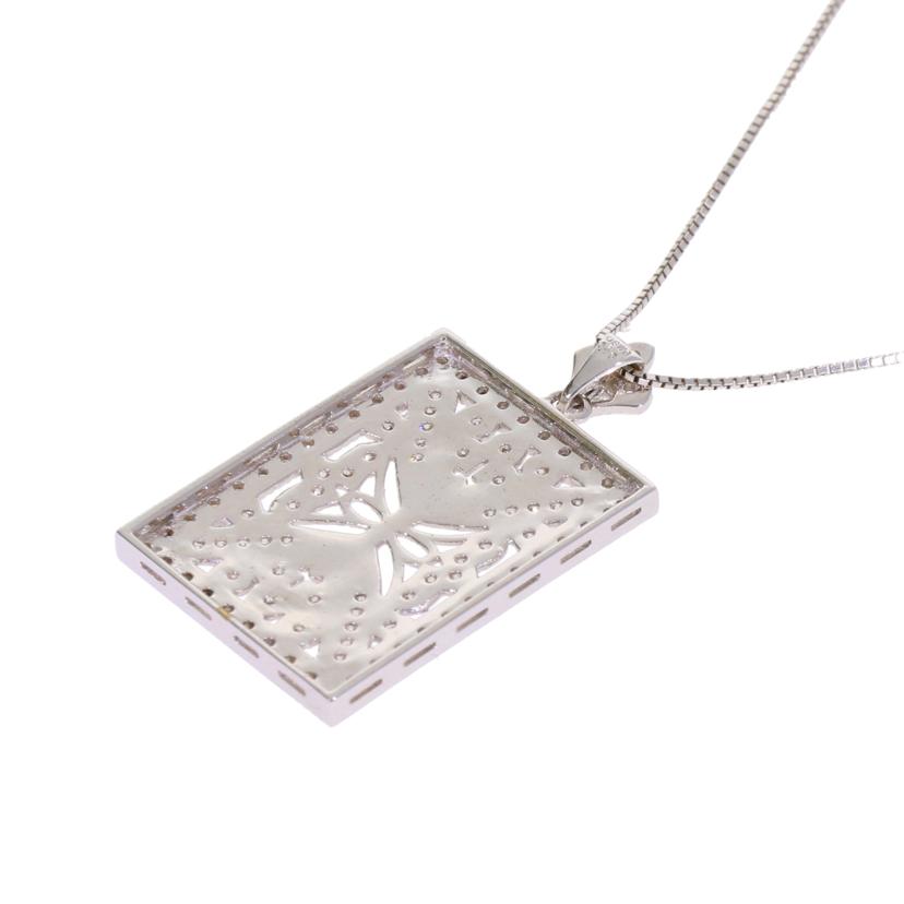 /◎ K18WGダイヤネックレス0.46ct//Aランク/75